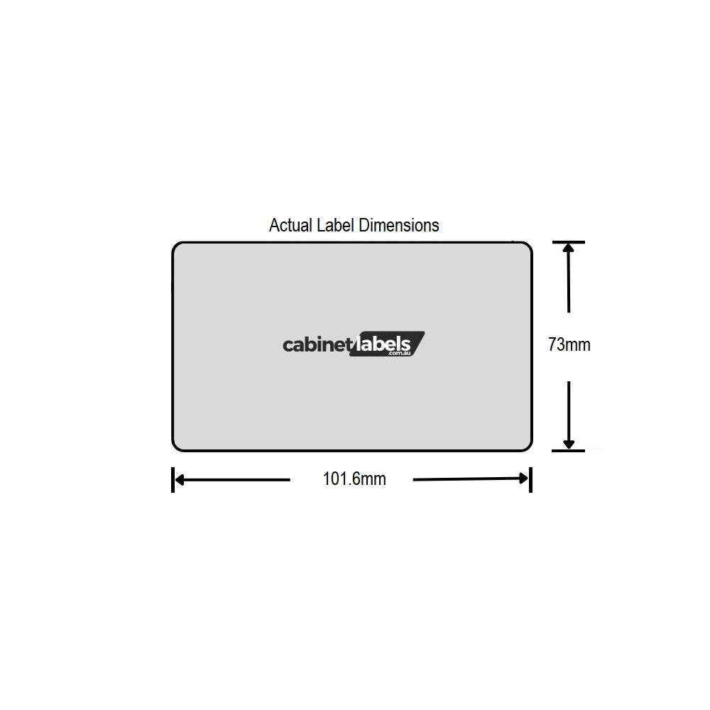 Removable Cabinetry Roll Labels/Stickers - 100mm x 73mm (25mm Core) | 8 x rolls per box *New Tear-Resistant Material*