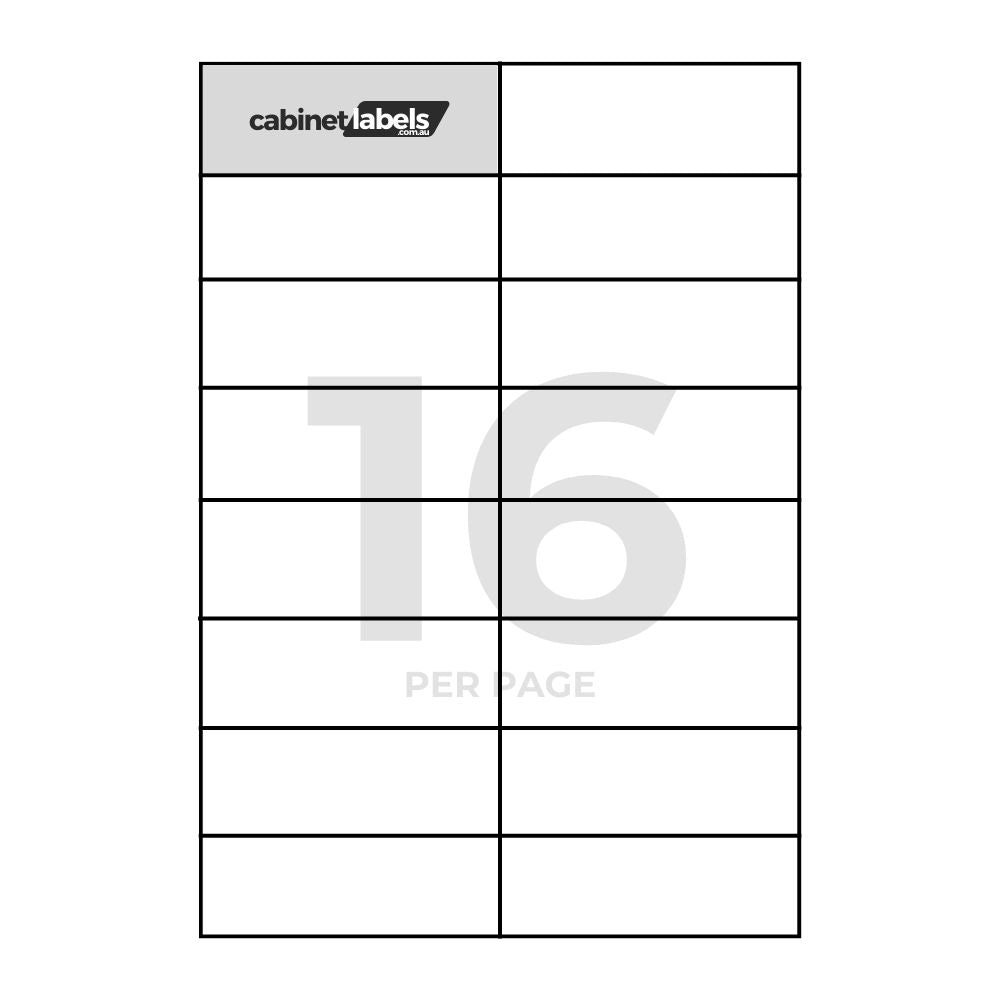 Removable Cabinetry A4 Sheet Labels/Stickers - 16 Per Page | 500 A4 Sheets Per Box